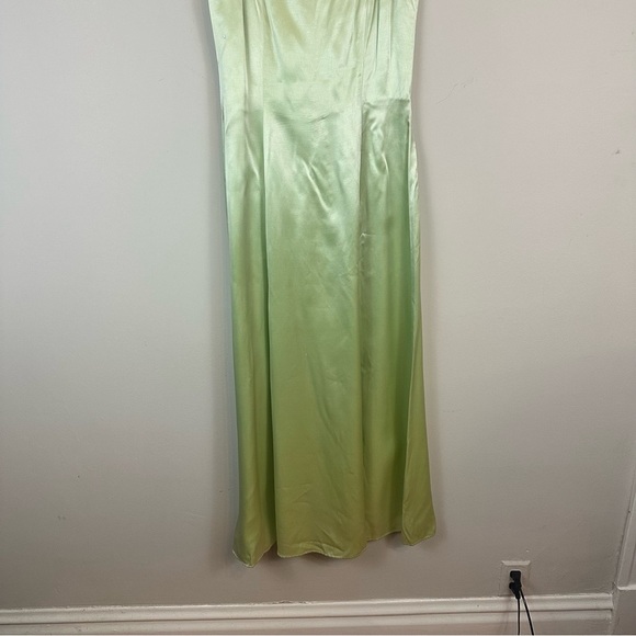 Jessica McClintock for Gunne Sax | Green Silky Y2K Maxi Gown Size 9/10 - Picture 2 of 10